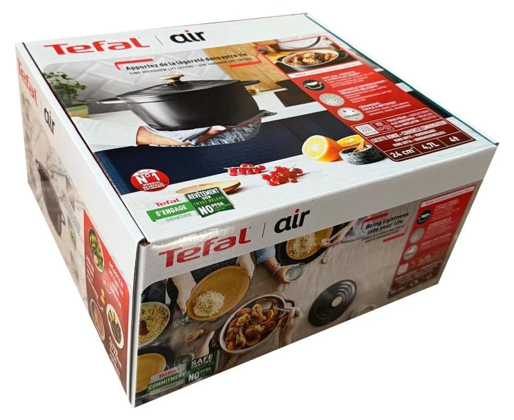 Tefal Air E25546, 4,7 l, Kulatý, Černá, Hliník, Keramický, Obrázek produktu 