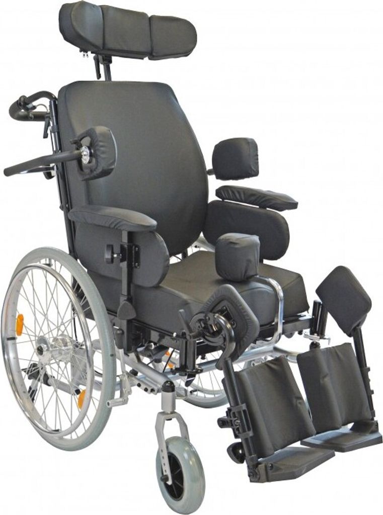 Multifunktionsrollstuhl TMM TB 46-52Sitzbreite 46-52cm, Trommelbremse, Farbe silber