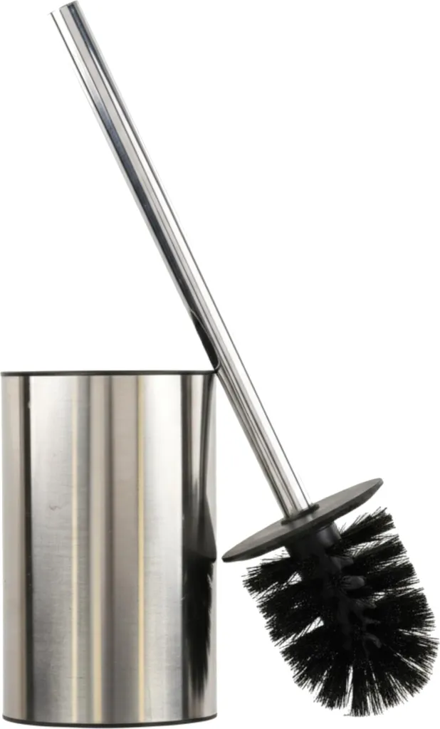 Scopino WC Design Moderno in Acciaio Inox H37 cm - Stile Argento