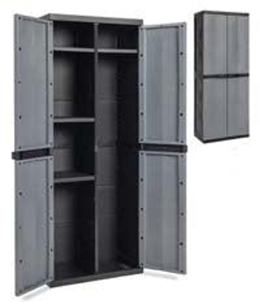 Armadio Portascope A 2 Ante + 4 Ripiani Nero/Grigio Basalto Immagine del prodotto 