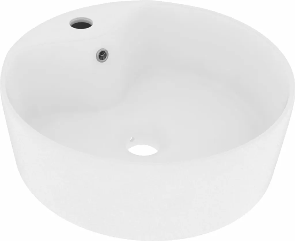 vidaXL Lavabo de luxe avec trop-plein blanc mat 36x13 cm Céramique
