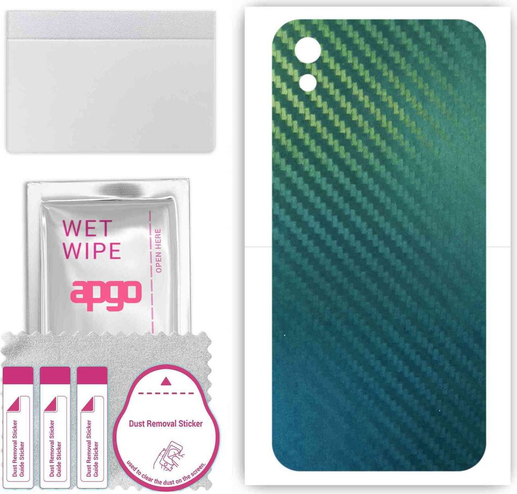 apgo Rückseite Schutzfolie, Skin, kompatibel mit Honor 8S Prime, Hinten Displayschutzfolie aus Vinylfolie, kratzfest, einfache Montage - Kohlensto...