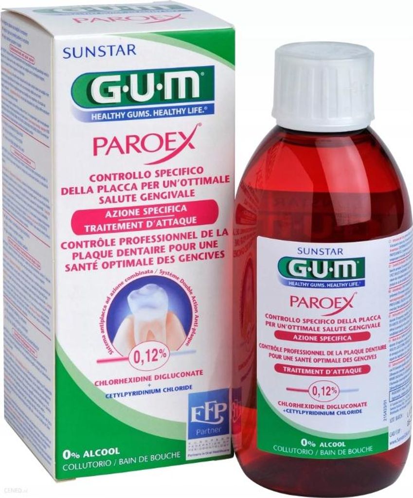 GUM Paroex Collutorio 0 12 per cento 300ml senza alcol Cura Immagine del prodotto 