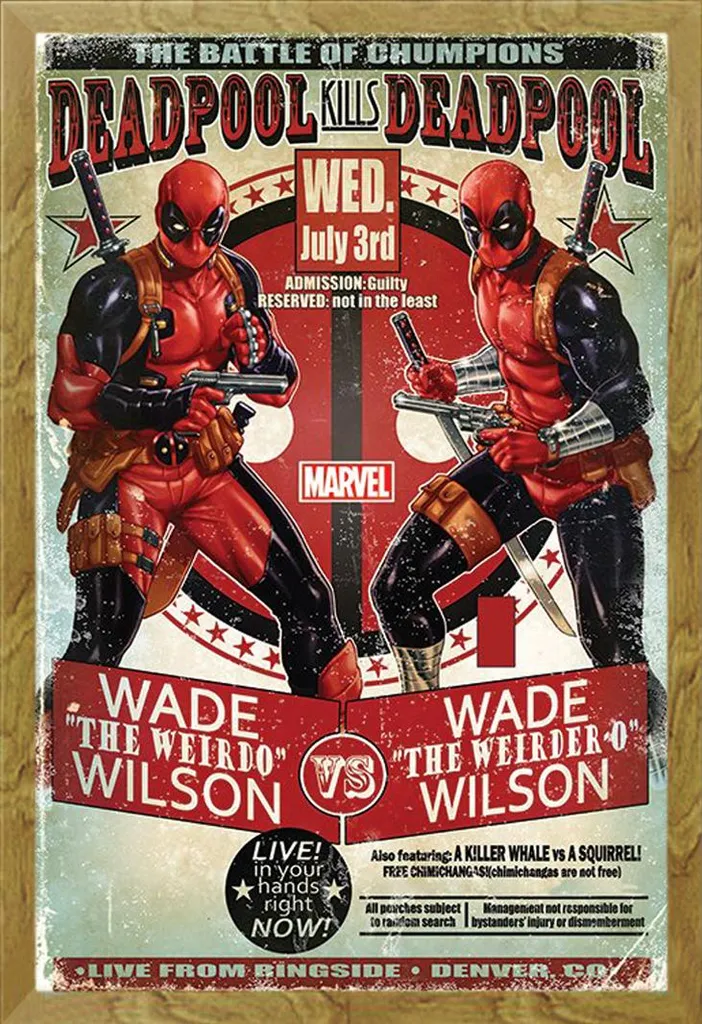 Poster Deadpool Wade Vs Wade con Cornice Shinsuke® Maxi Rovere 61x91,5
