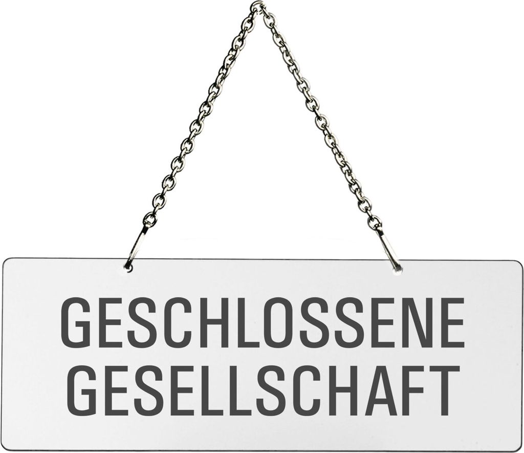 Hängeschild Geschlossene-Gesellschaft | Material Melamin  Produktbild 