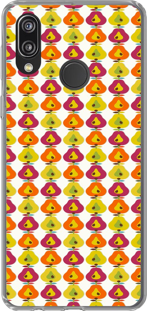 MuchoWow Handyhülle Schutzhülle Hülle für Telefoonhoesje Huawei P20 Lite (2020) Retro - Design - Birne - Obst Silikon Softcase Handy Hülle -...