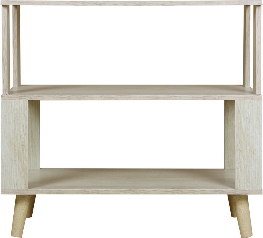 Casadolce Couchtisch, CASEN, 60x30x57 cm, braun, MDF-Konstruktion, mehrere Regale