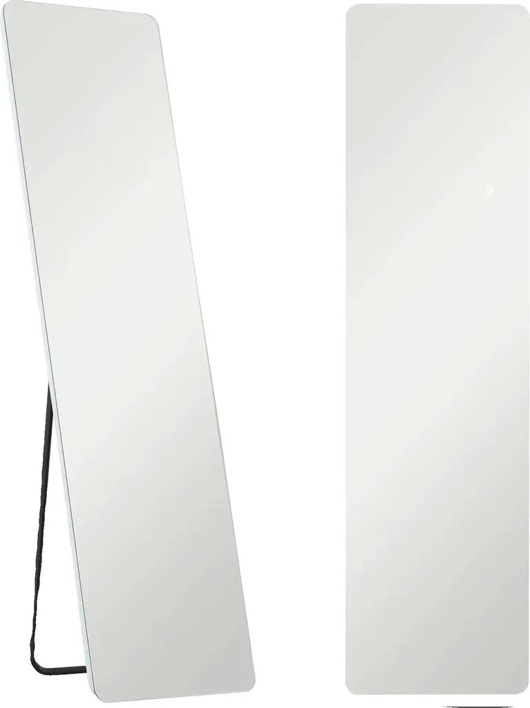 Miroir LED tactile avec verre transparent et cadre aluminium brossé
