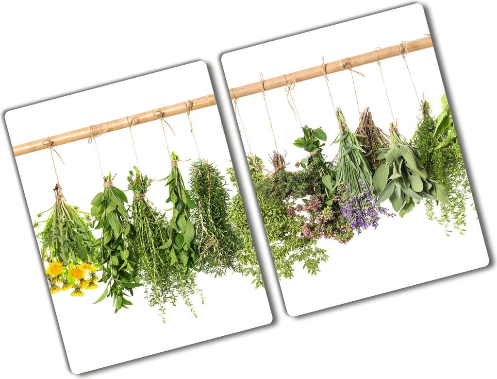Tulup Glas Herdabdeckplatte - 2x40x52 cm - Glaskeramikkochfeld-Abdeckung Spritzschutz Glasabdeckplatte Kochplattenabdeckung und Schneidebrett - Zwe...