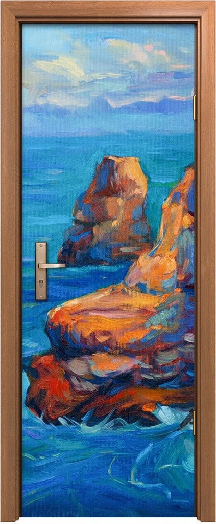 Türposter 70x200 cm Türaufkleber Türtapete Türfolie Klebefolie Dekoration Klippen und Ozean
