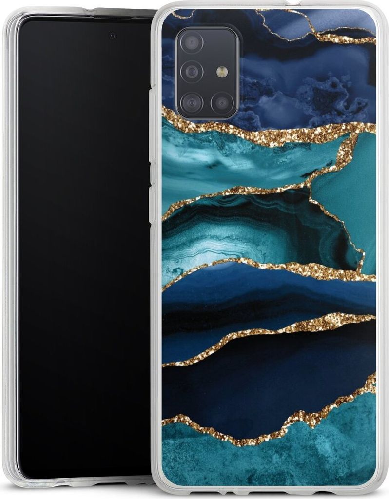 DeinDesign Handyhülle für Samsung Galaxy A51 Silikon Hülle Case Smartphone Schutzhülle Glitzer Look Marmor Trends