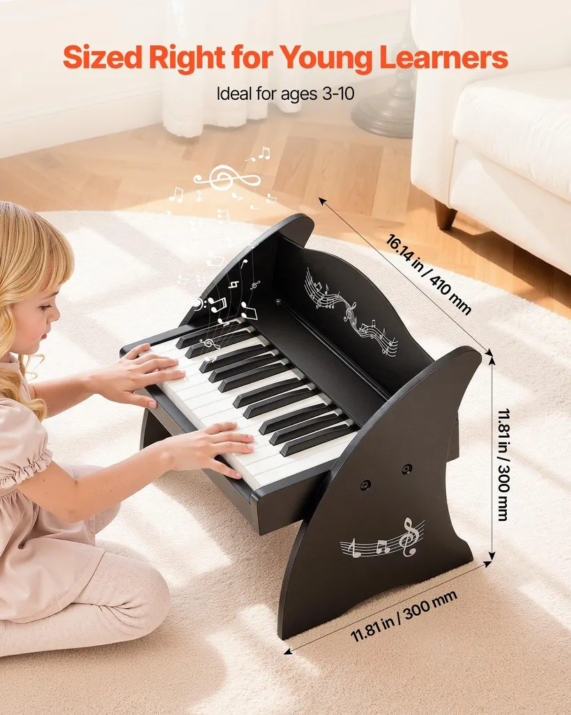 Piano numérique enfant 25 touches avec volume réglable et double charge - 3