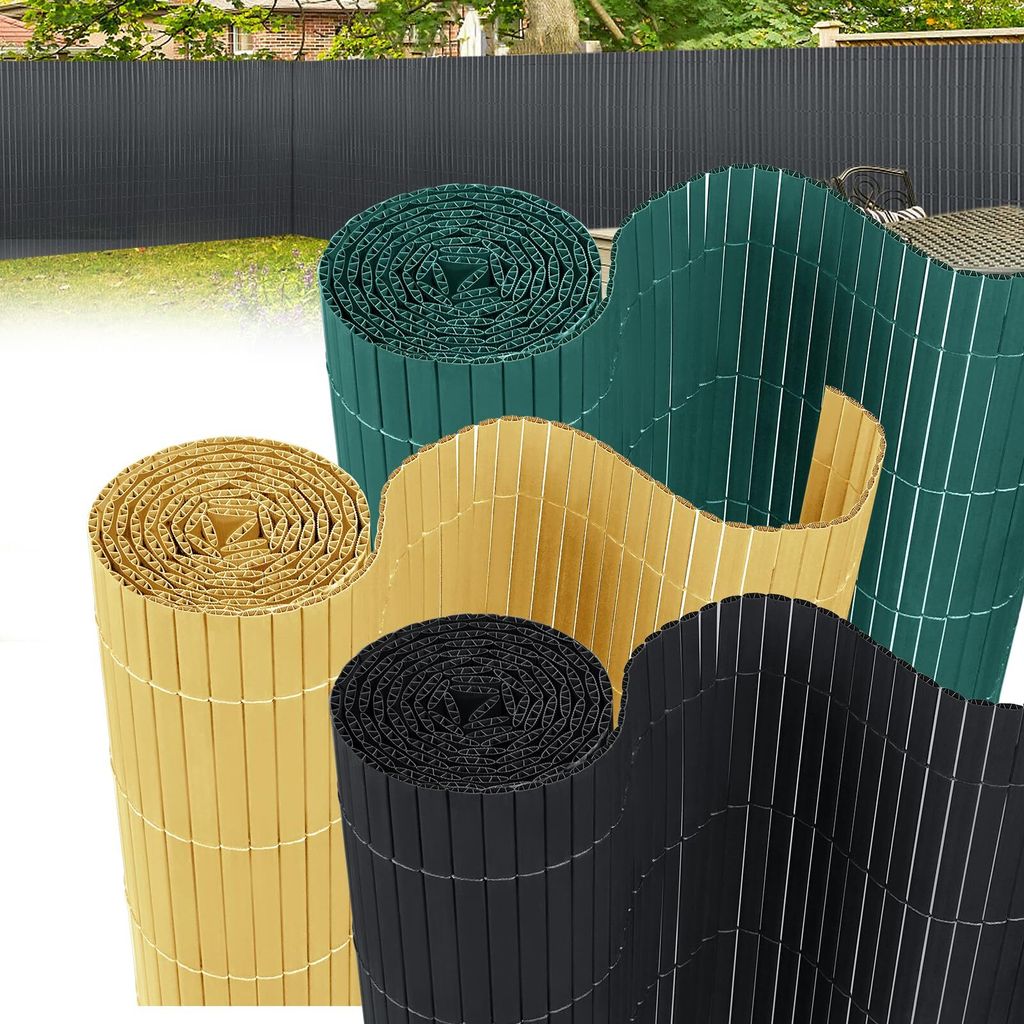 JOIEYOU PVC Sichtschutzmatte 180x500cm Balkon Sichtschutz Zaun mit Kabelbindern Sichtschutzzaun Balkonsichtschutz Windschutz Wasserdicht ohne Bohre...