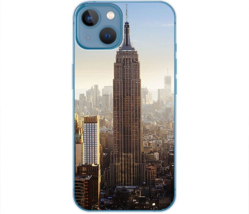 König Design Hülle kompatibel mit Apple iPhone 14 Plus Kunststoff Soft Handyhülle - Handy Case Empire State Building