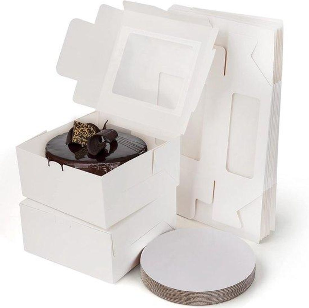 Kartonnen Cake Dozen 12 Stuks - 20 x 20 x 10,5 cm - Verpakking für Cakes, Muffins & Geburtstage