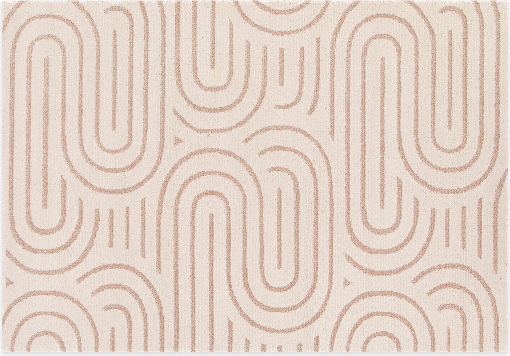 Kurzflorteppich MANOAH Creme-Rosé, 200 x 290 cm