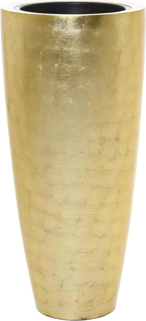 Vaso da fiori CITY in fibra di vetro con finitura foglia Immagine del prodotto 