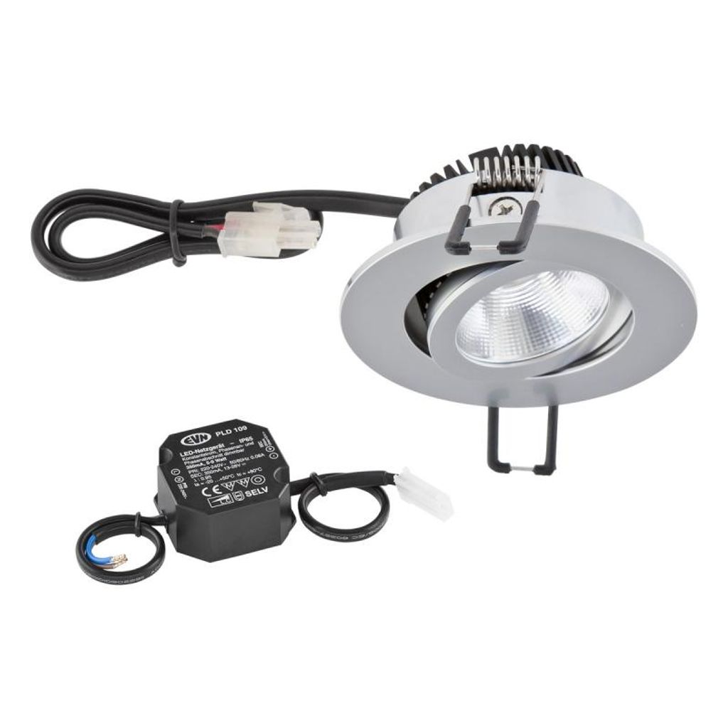 EVN PC20N61502 LED-Einbauleuchte 6 W Warmweiß Chrom