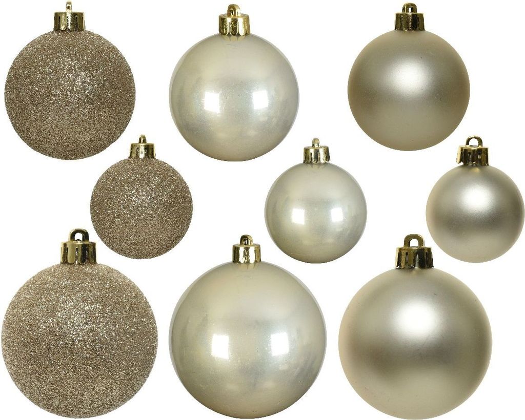 Weihnachtskugeln Kunststoff Mix 4-6cm 30er Set - Perle