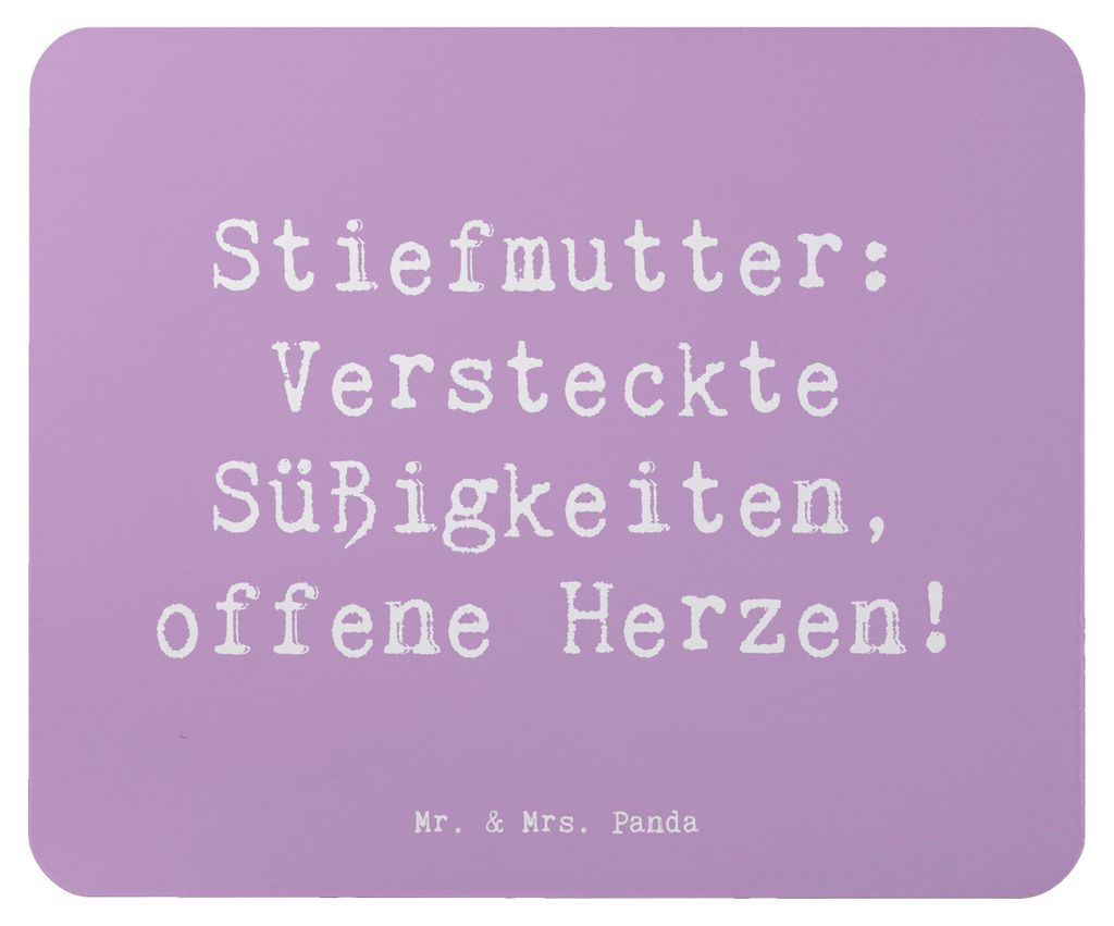 Mr. & Mrs. Panda Mouse Pad Spruch Stiefmutter Herzen - Lavendeltraum - Geschenk, mauspad laptop, Bonusmutter, Humor, Herz, Geduld, einzigartige Des...