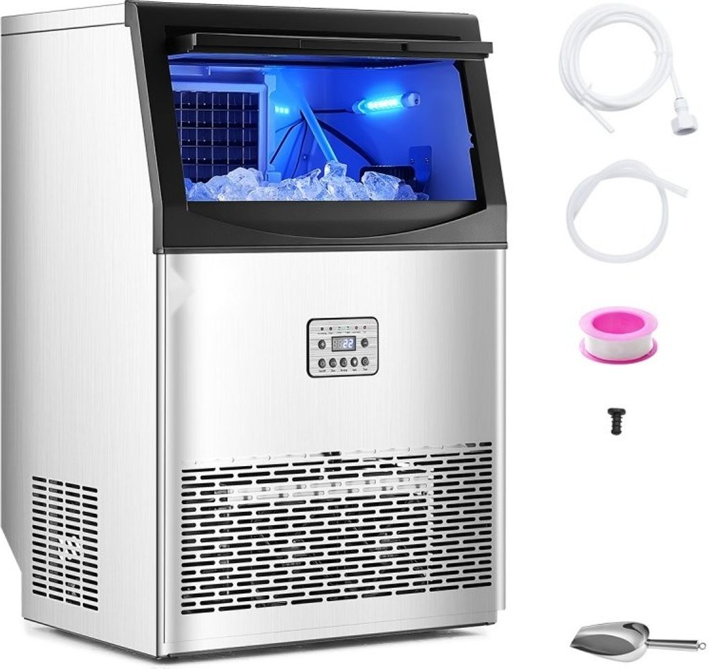 Professionelle Eismaschine für Gastronomie - 40,82kg Eis/Tag - Kommerzielle Eisbereiter mit LED-Anzeige - Restaurant Ausrüstung