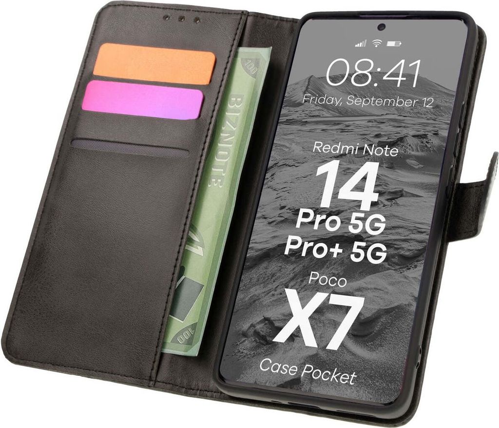 Bizon Case Pocket Xiaomi Redmi Note 14 Pro 5G / Poco X7 schwarz