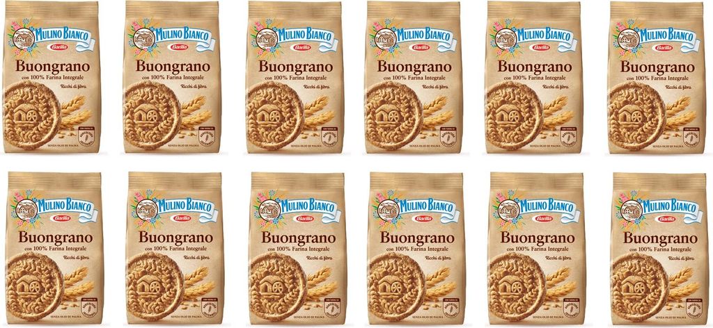 12x Mulino Bianco kekse Buongrano 100% Vollkorn 350g Produktbild 