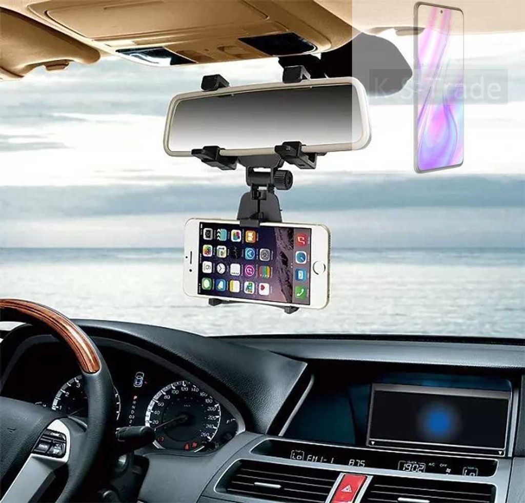 K-S-Trade Smartphone Halterung kompatibel mit ZTE S30 Pro Rückspiegel Halterung schwarz Auto Halterung KFZ Halter