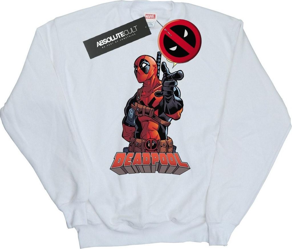 Deadpool - "Hey You" Sweatshirt für Herren BI476 (XXL) (Weiß)