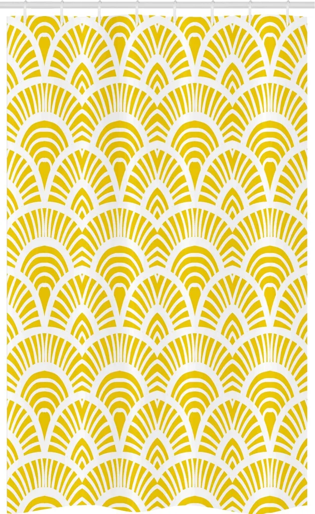 Tenda Doccia Vintage ABAKUHAUS 120x180 - Giallo Orientale Retro