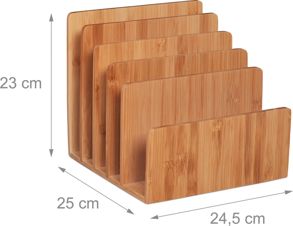 Porte-documents design en bambou robuste avec rangement multi-niveaux - 4