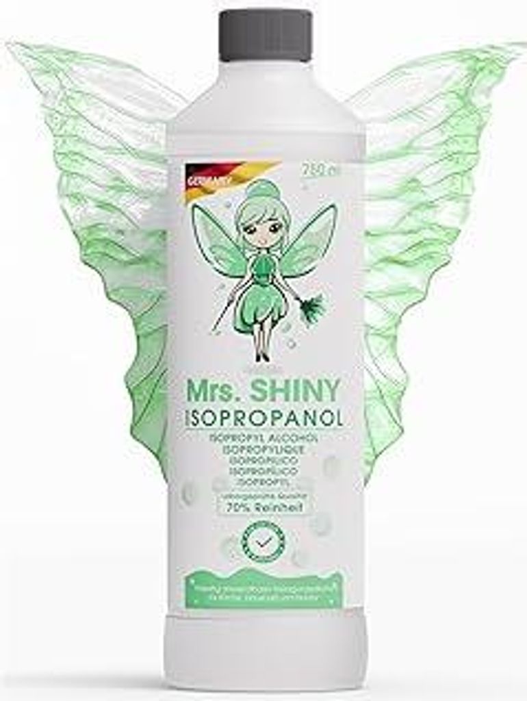 Mrs. SHINY ISOPROPANOL 70% – Reinigungsalkohol Isopropanol – Reiniger für Haushalt, Industrie, Elektronik – Entfettungs + Lösungsmittel –...