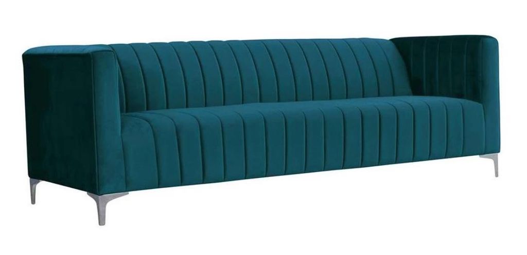 Grün Stoff Wohnzimmer Design Couchen Polster Sofa Sofas Dreisitzer Couch 220cm