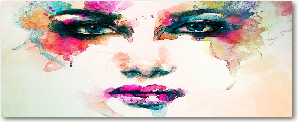 Tulup Leinwandbild - 125x50 cm - Wandkunst - Drucke auf Leinwand - Leinwanddruck - Kunst: modern & klassisch - Mehrfarbig - Portrait einer Frau