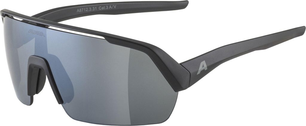 Alpina Turbo HR Sportbrille für Damen und Herren, Rahmenfarbe:Black-Matt