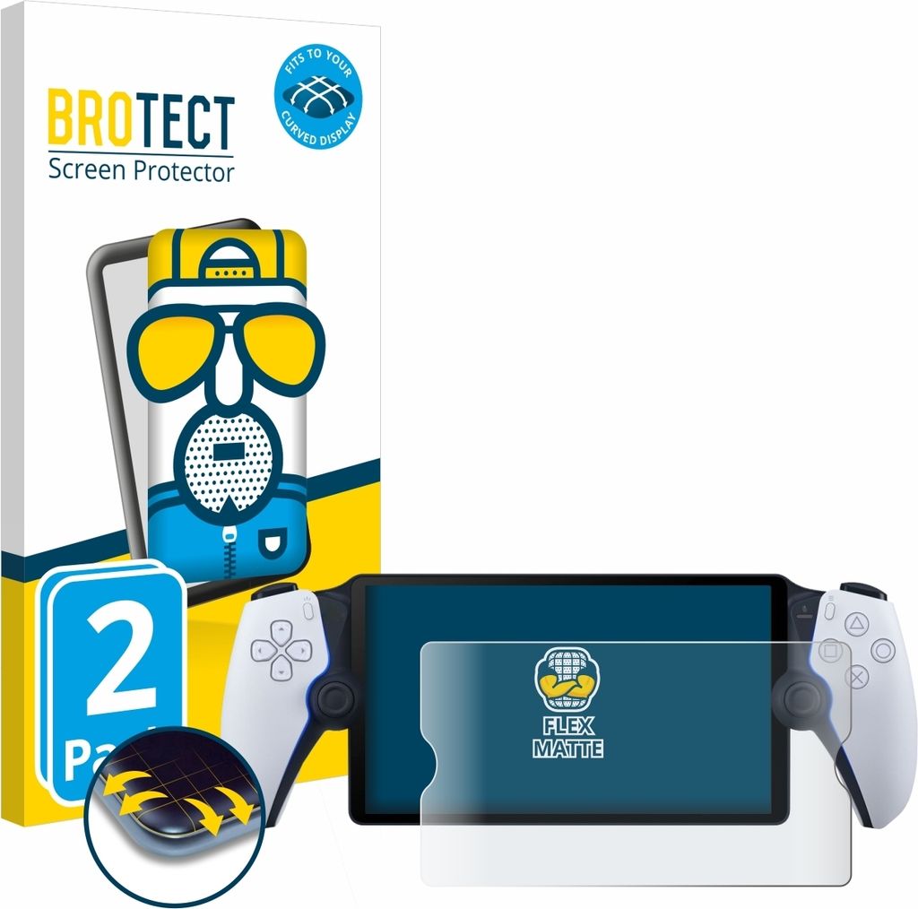 2x BROTECT Fullscreen Schutzfolie für Sony Playstation Portal Displayschutz Folie Fullcover Matt Entspiegelungsfolie