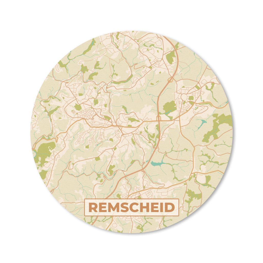 MuchoWow Mauspad Mousepad Remscheid - Karte - Stadtplan - Vintage 20x20 cm - Mousepads - Maus Mat - Pad - Mausunterlage - Schreibtischmatte