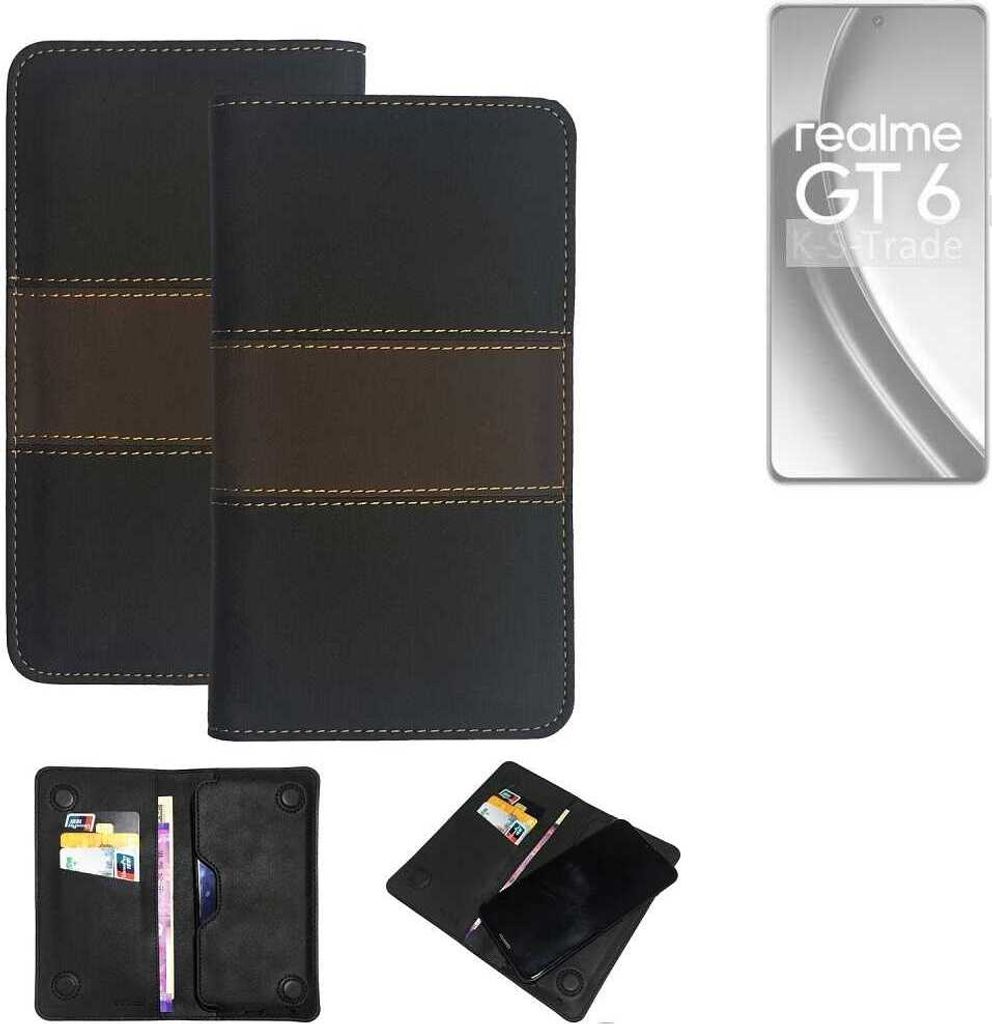 K-S-Trade Hülle Handyhülle kompatibel mit Realme GT 6 China Schutzhülle Walletcase Bookstyle Tasche Schutz Case Handytasche Wallet Cover Kunstleder