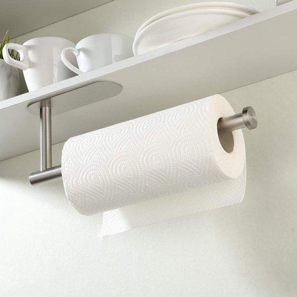 Küchenrollenhalter ohne Bohren, Küchenpapierhalter für die Wand, Küchenrollenhalter, Rollenhalter, selbstklebender Wandrollenhalter, Edelstahl-...