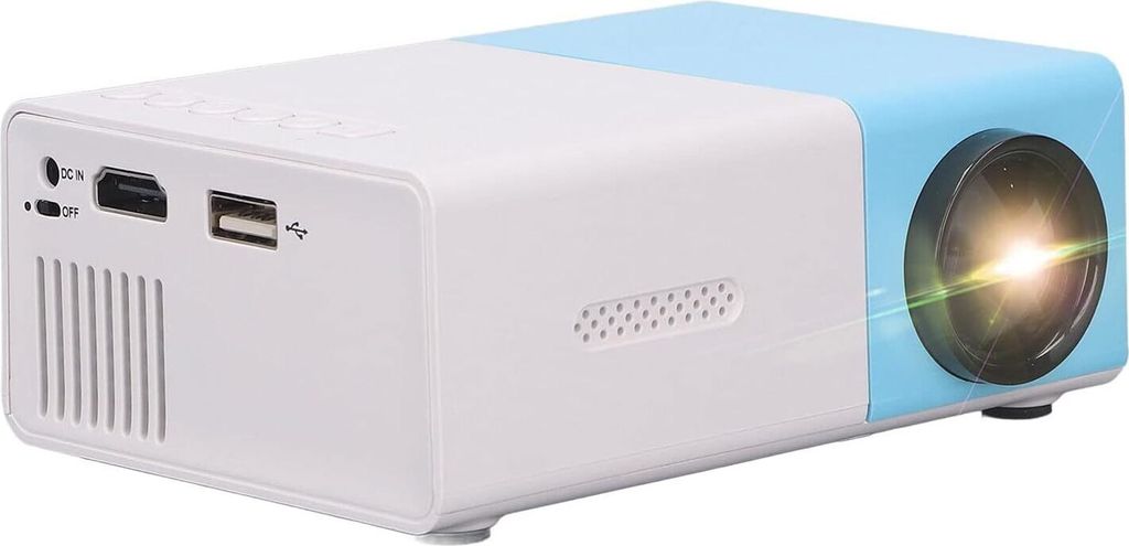 Mini Beamer 1080P, YG300 Tragbarer LED Projektor unterstützt 1080P Video-Beamer für Party HDMI/USB/AV/Audio HD Heimkino Projektor für 20-80 Zoll