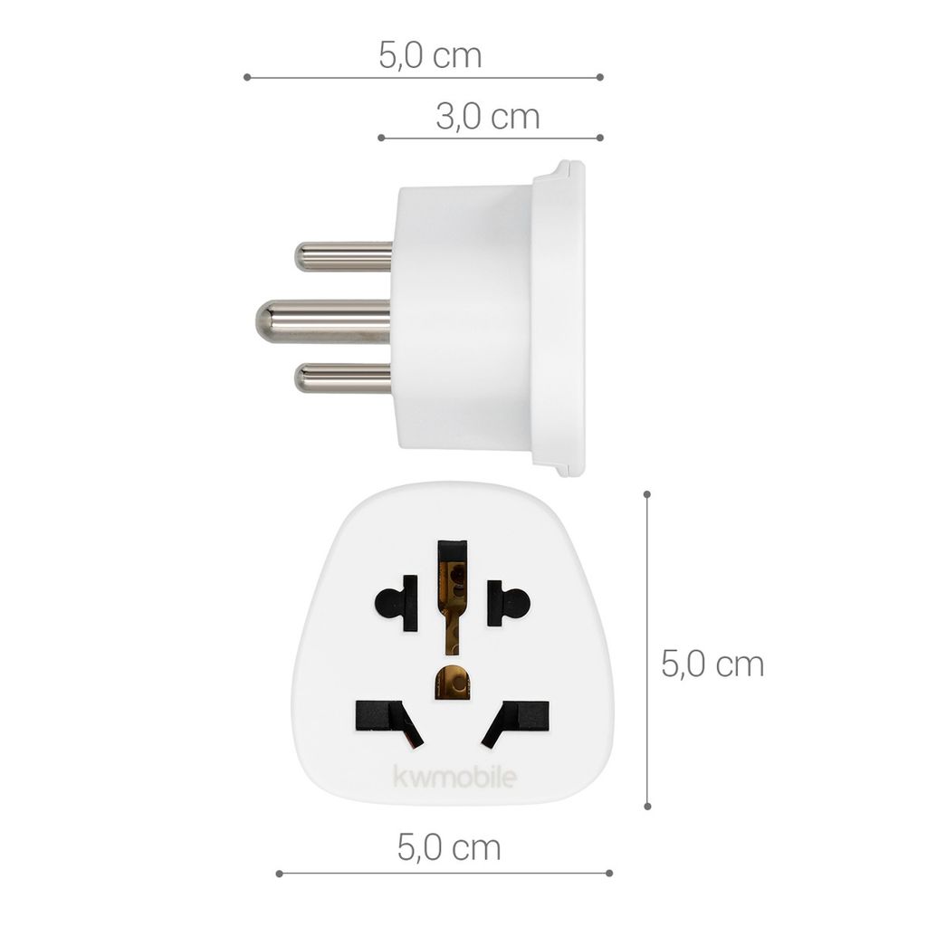 kwmobile 2x Reiseadapter Typ-D - Reise Adapter zu Typ D Produktbild 3