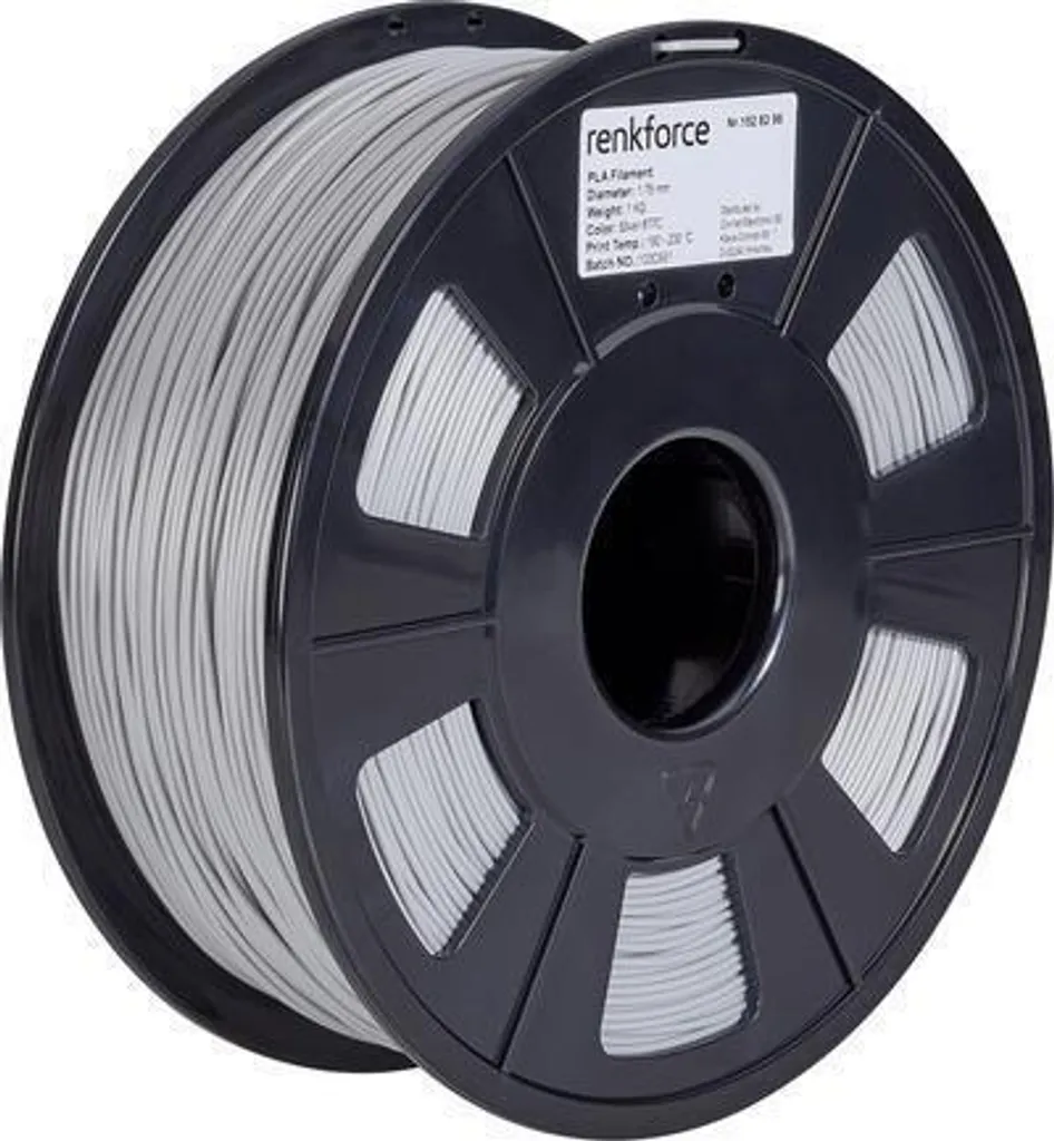 Bobine de Filament PLA Argent 1kg Renkforce pour Créations en 3D Silver