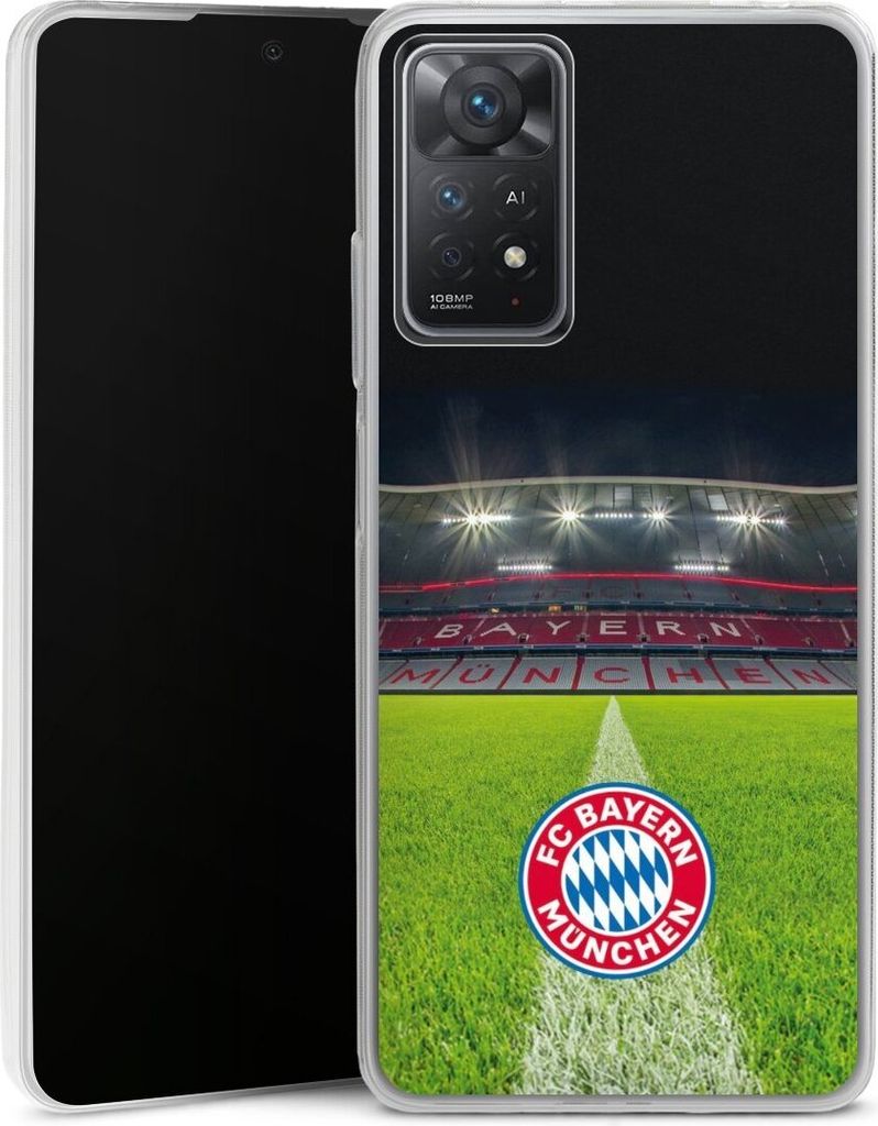 DeinDesign Slim Hülle für Xiaomi Redmi Note 11 Pro 4G Silikon Case Ultra Dünn Handyhülle FC Bayern München FCB Stadion