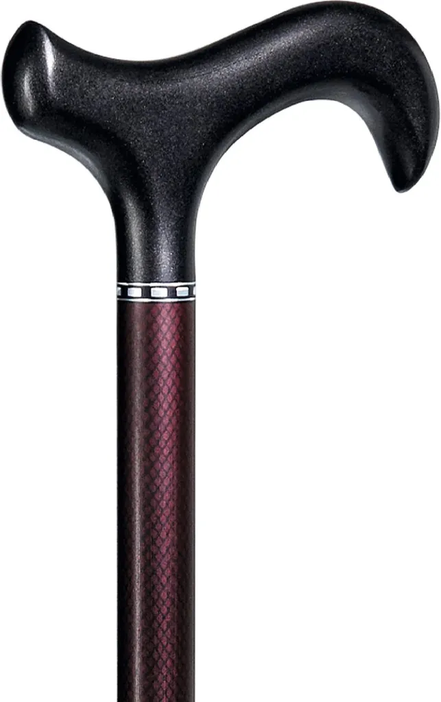 Canne de marche Carbon-Derby aubergine mat idéale pour vos sorties