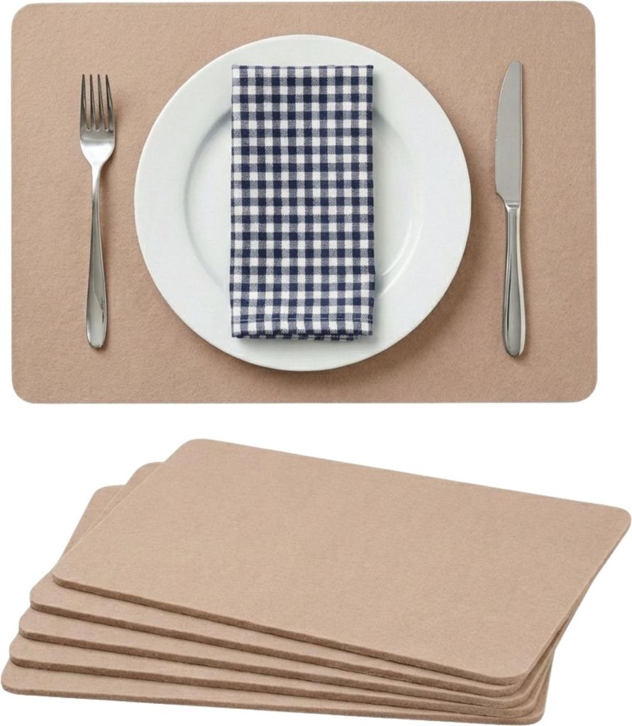 Platzsets Filz 6er Set 45x30cm, Filztischset Platzdeckchen Produktbild 