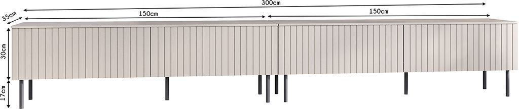 TV Lowboard TV-Schrank XEYLO 300 kaschmir Produktbild 5