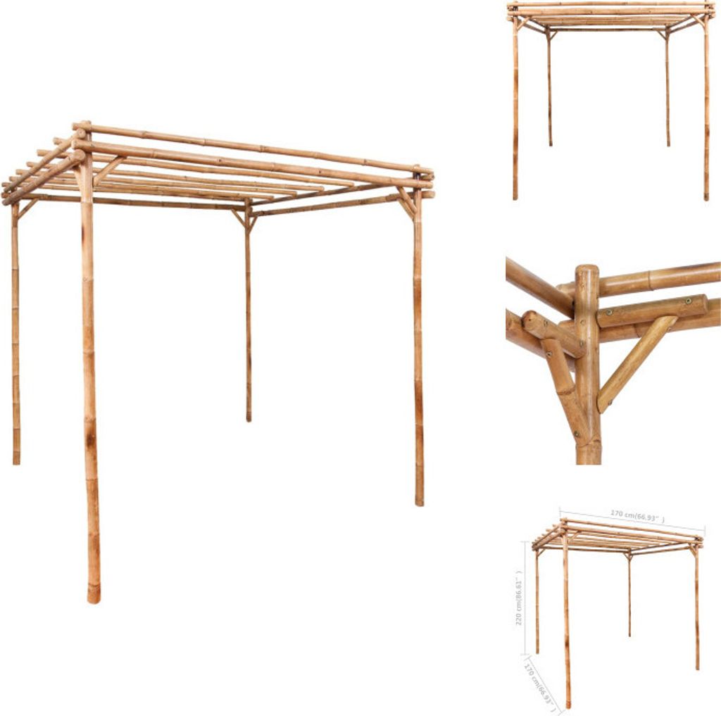 vidaXL Pergola Bambus 170×170×220 cm -  Rosenbögen, Gitter Produktbild 