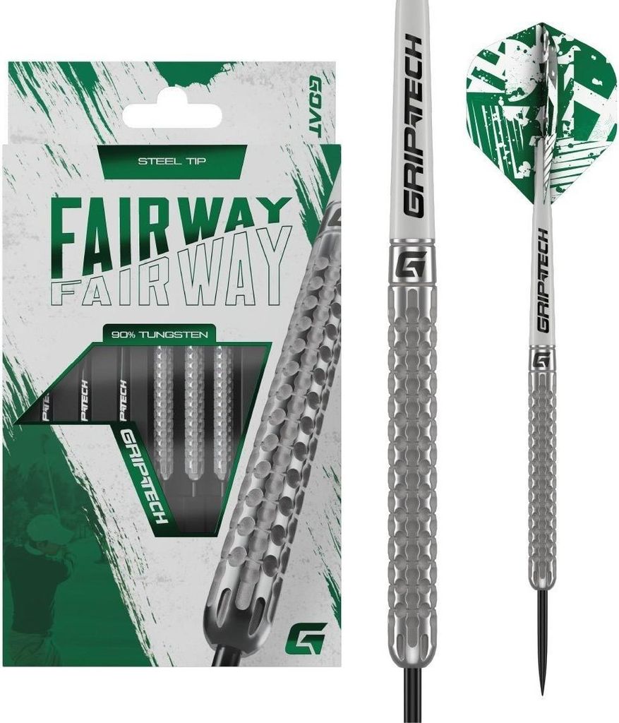 GOAT - Fairway V1 90% Steeldarts 25 G, Dartpfeile, inkl. 3 Barrels, 3 Flights & 3 Shafts