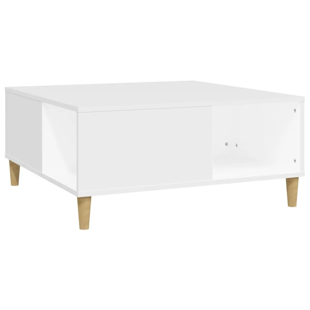 SYFAX™ Tavolino Bianco 80x80cm - Legno e Metallo Stile Nordico