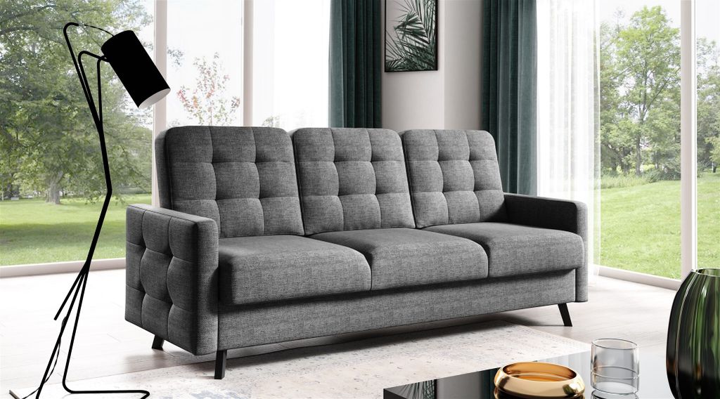 Sofa 3-Sitzer Schlafsofa Designersofa GARNET Stoff Luis Produktbild 